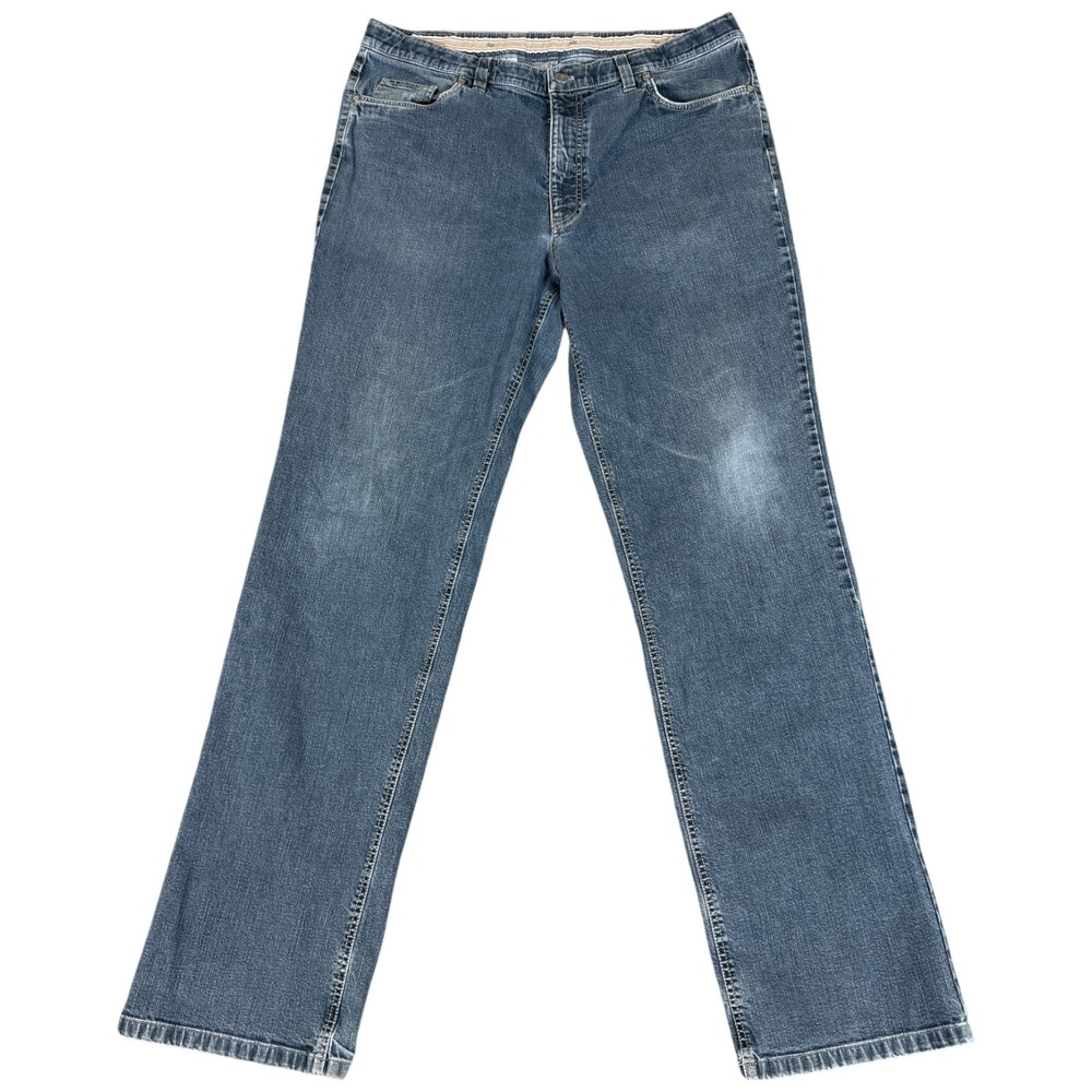 Hiltl Jeans Mens 38x36 (38x35.5) Blue Stretch Logo Straight Leg Casual Wear